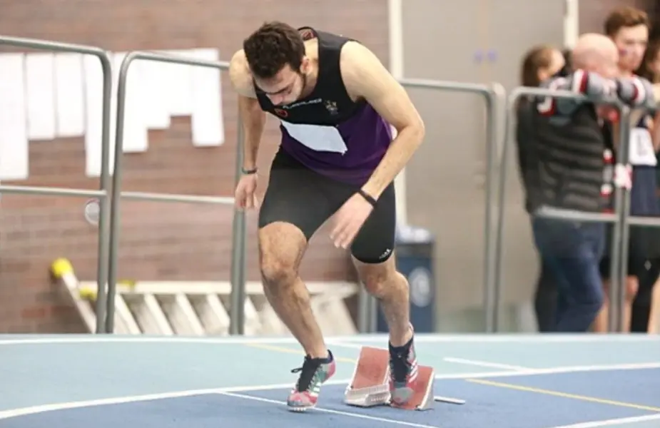 Ahmed driving out of the starting blocks